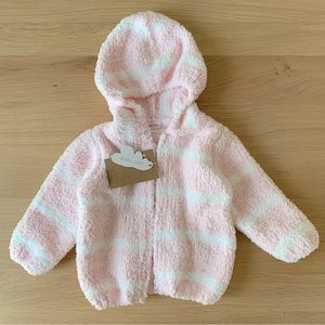 Angel Dear Girls’ Striped Hooded Fleece Jacket Baby